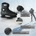 Thicken Ice Skates Hockey Shoes Strengthening Bracket Independent Velvet Inner Unisex Ice Blade Skate Shoes for Adult Beginner