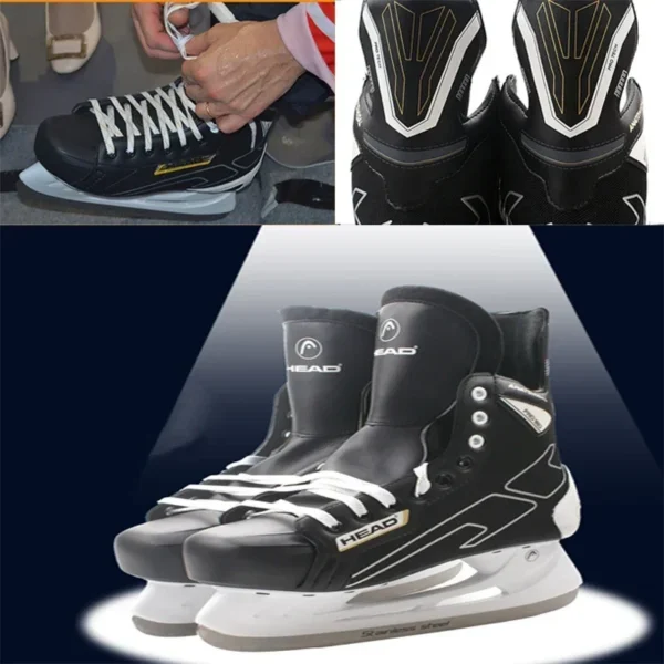 2025 Winter Professional Ice Hockey Skates Shoes with Ice Blade PU Thicken Keep Warm Inline Skake Shoes for Beginner Adult Kids
